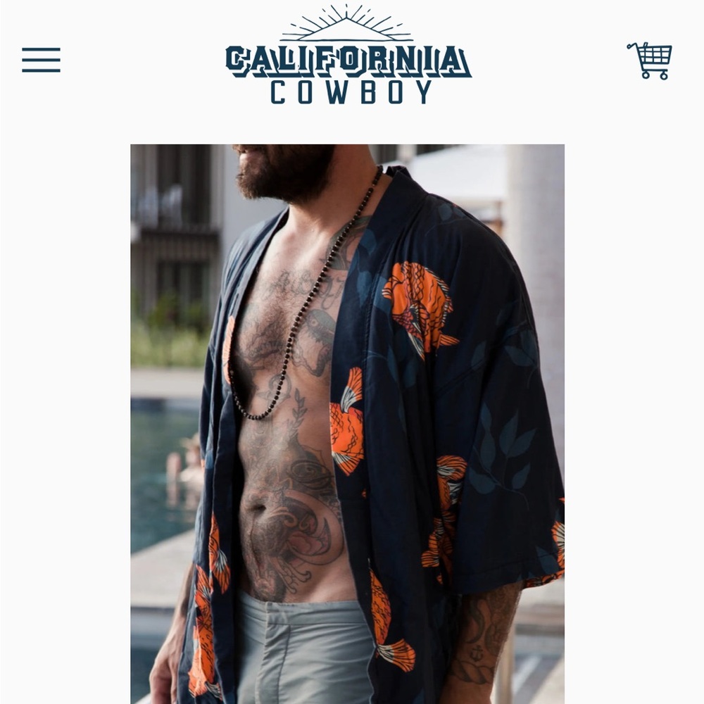 California Cowboy lined plush party robe
